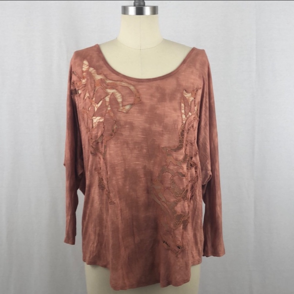 Free People 3/4” Sleeve Top with Cut Outs - Picture 4 of 7